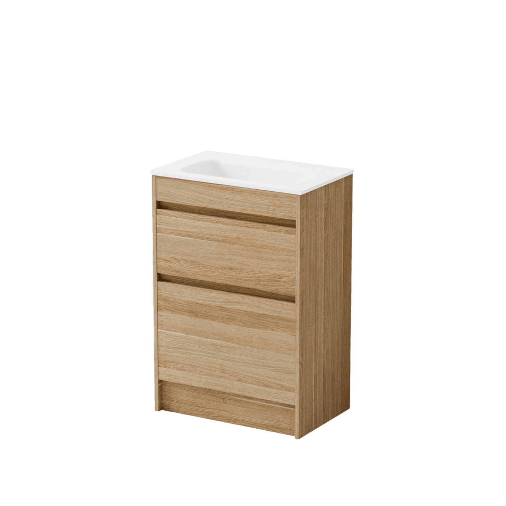 Luxe 600 Slim Floorstanding Vanity | 2 Drawer