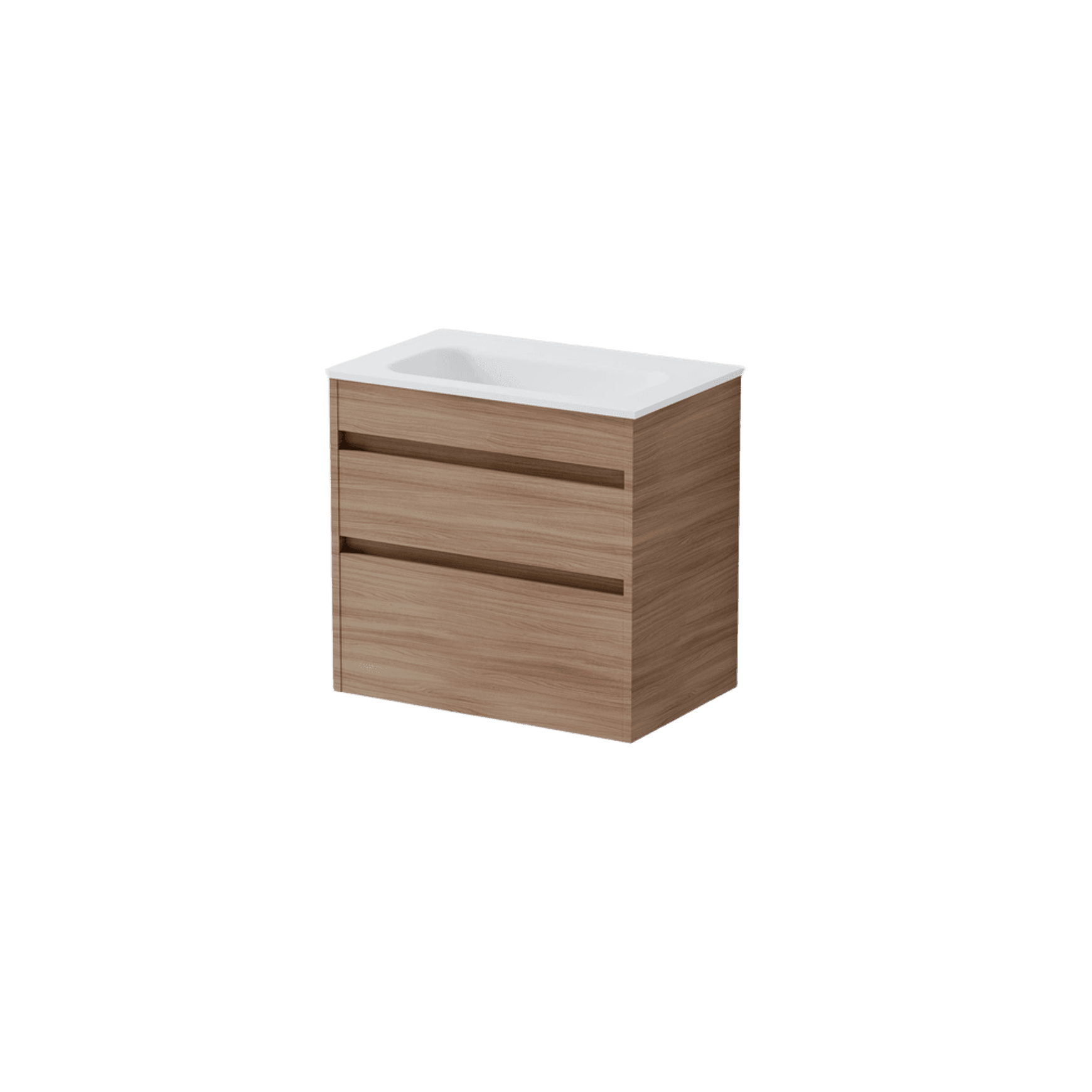 Luxe 600 Slim Wall Hung Vanity |  2 Drawer
