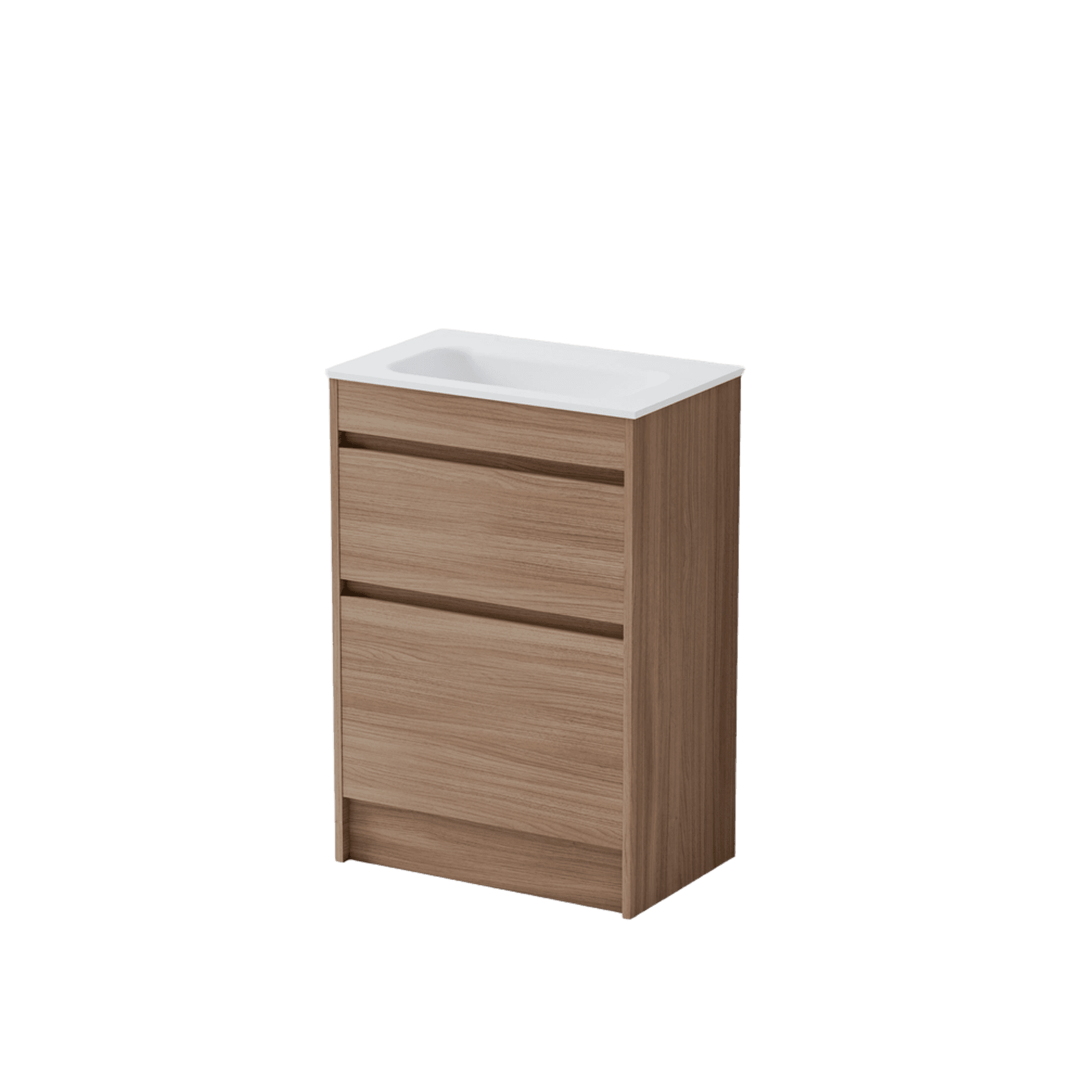 Luxe 600 Slim Floorstanding Vanity | 2 Drawer