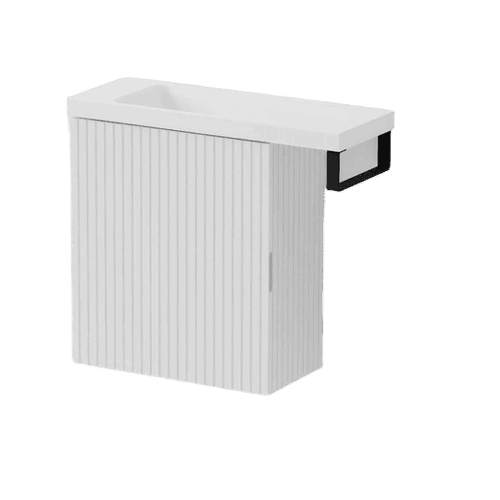 Aria 450 WC Vanity with Offset 600 Basin & Towel Rail