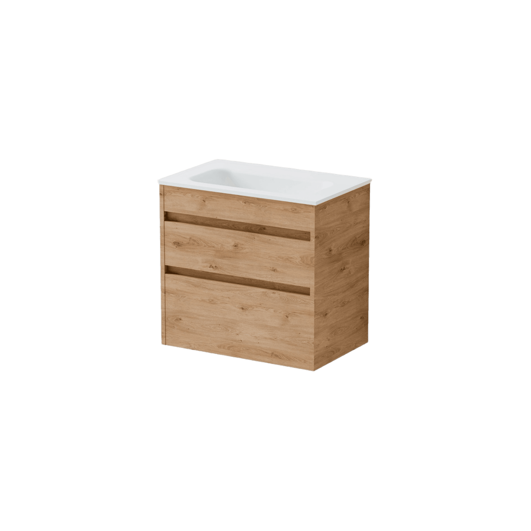 Luxe 600 Slim Wall Hung Vanity |  2 Drawer