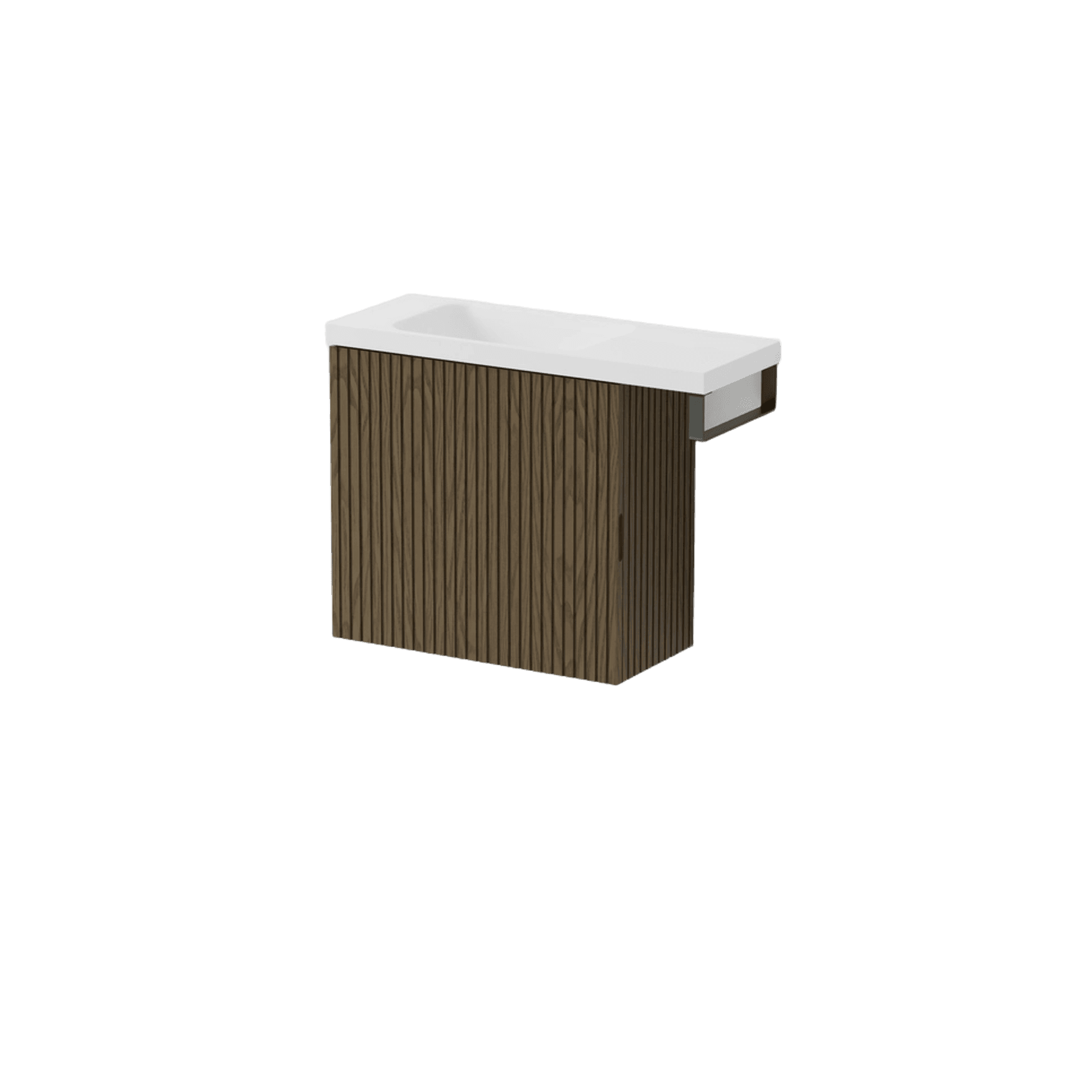 Aria 550 WC Vanity with Offset 700 Basin & Towel Rail