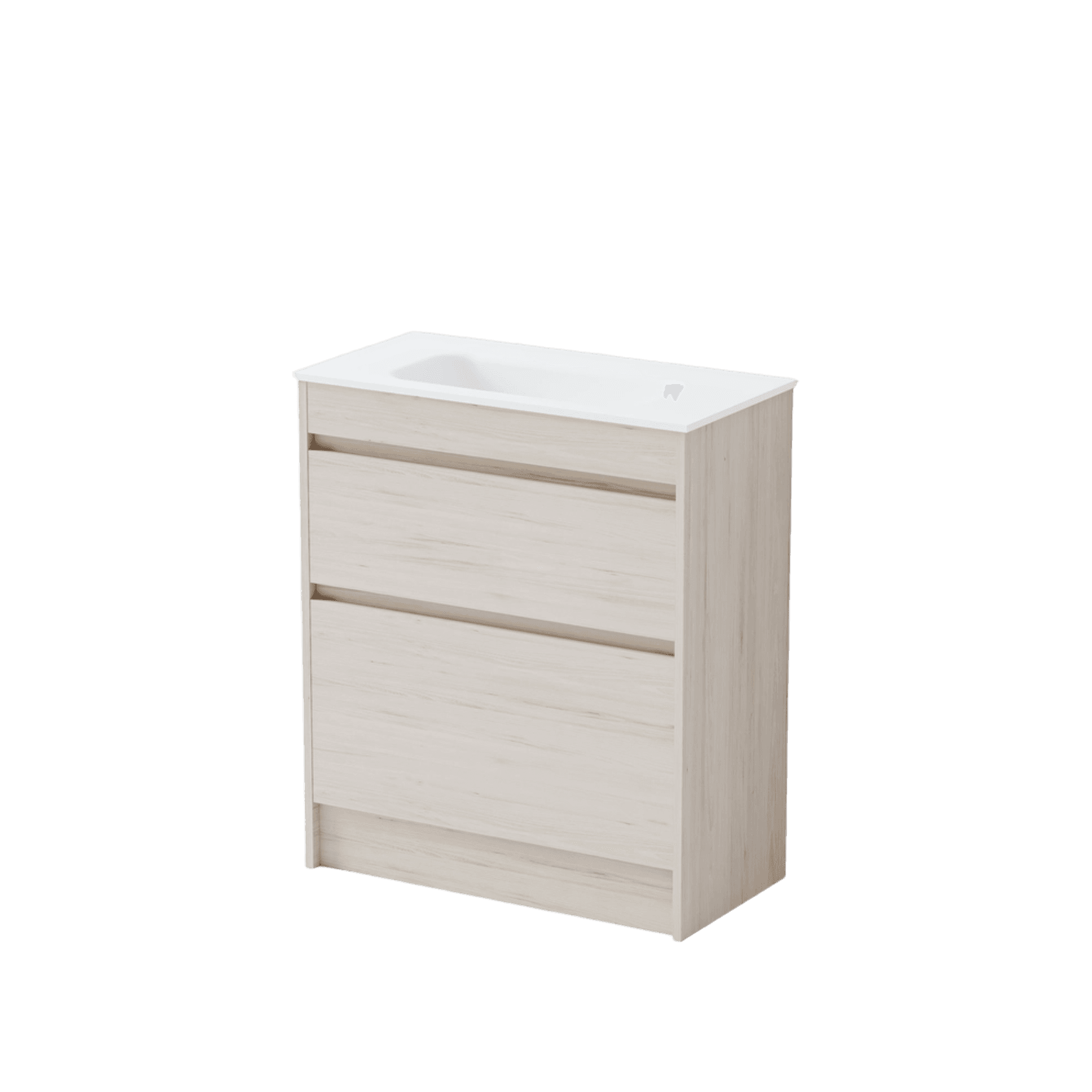 Luxe 750 Slim Floorstanding Vanity | 2 Drawer