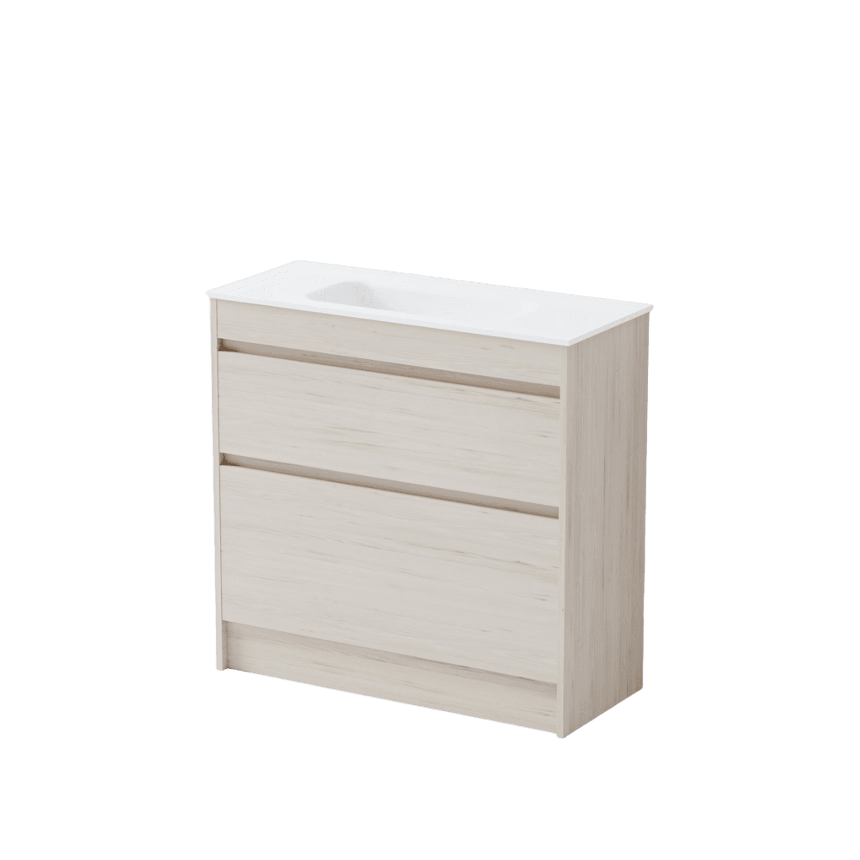 Luxe 900 Slim Floorstanding Vanity | 2 Drawer
