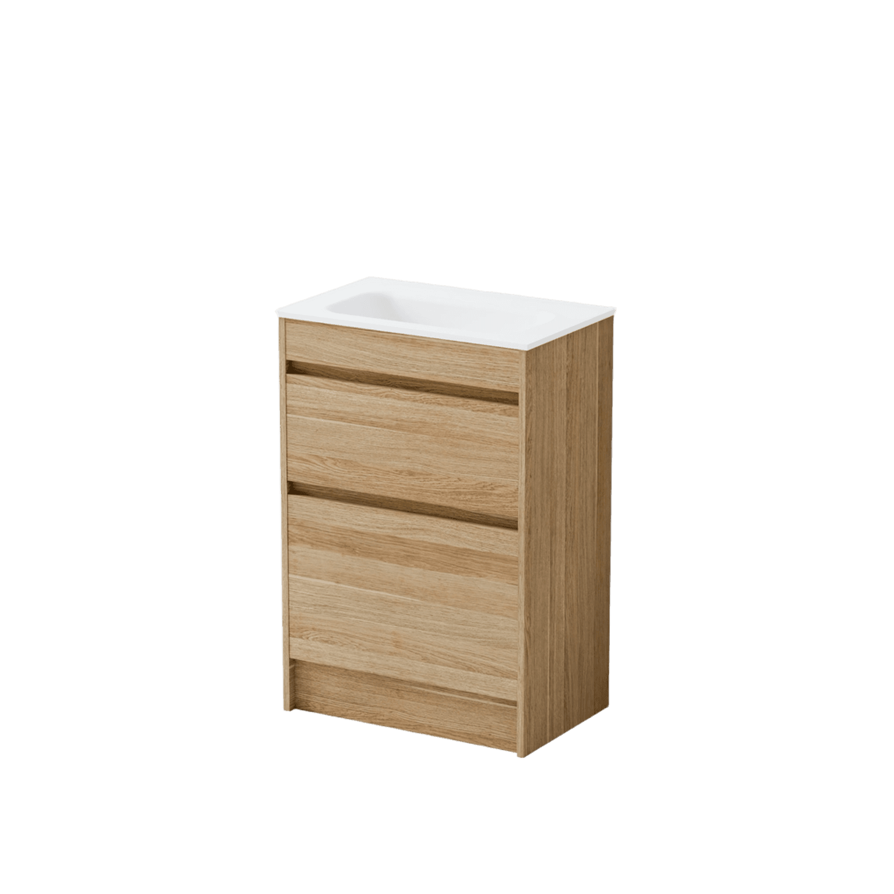 Luxe 600 Slim Floorstanding Vanity | 2 Drawer