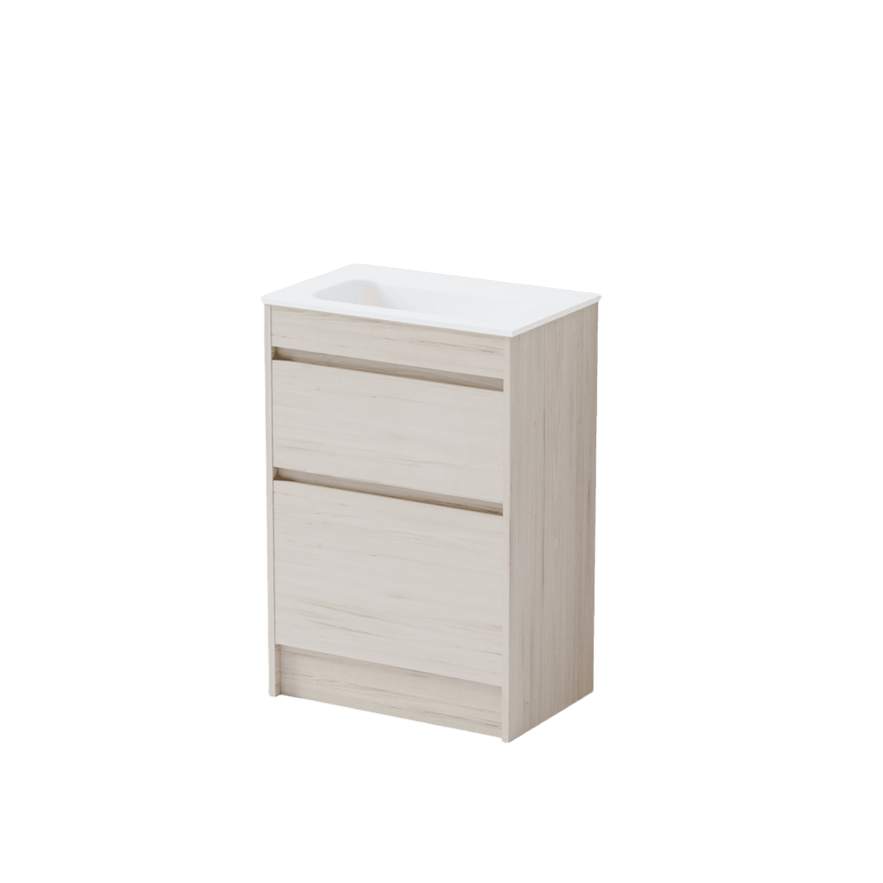 Luxe 600 Slim Floorstanding Vanity | 2 Drawer