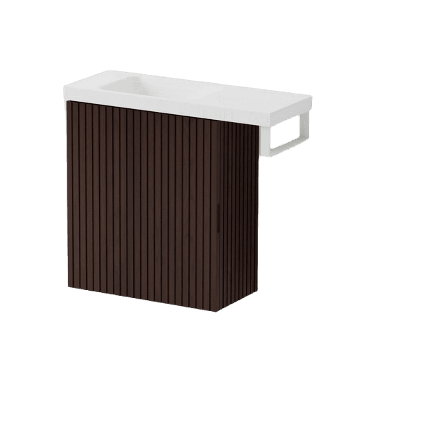 Aria 450 WC Vanity with Offset 600 Basin & Towel Rail