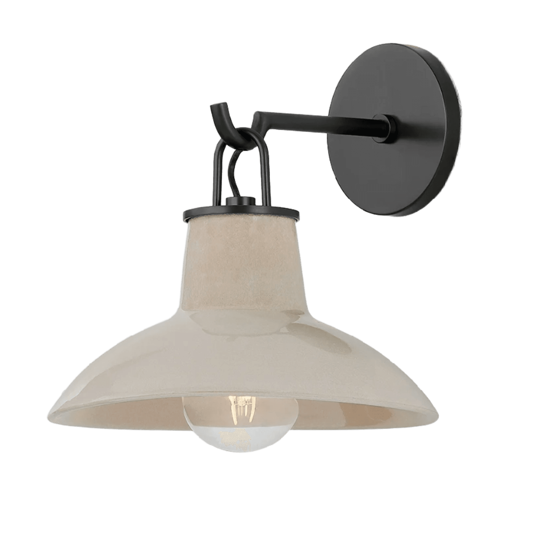 Potter 1 Light Wall Light Distressed Bronze & Ceramic Ivory Crackle