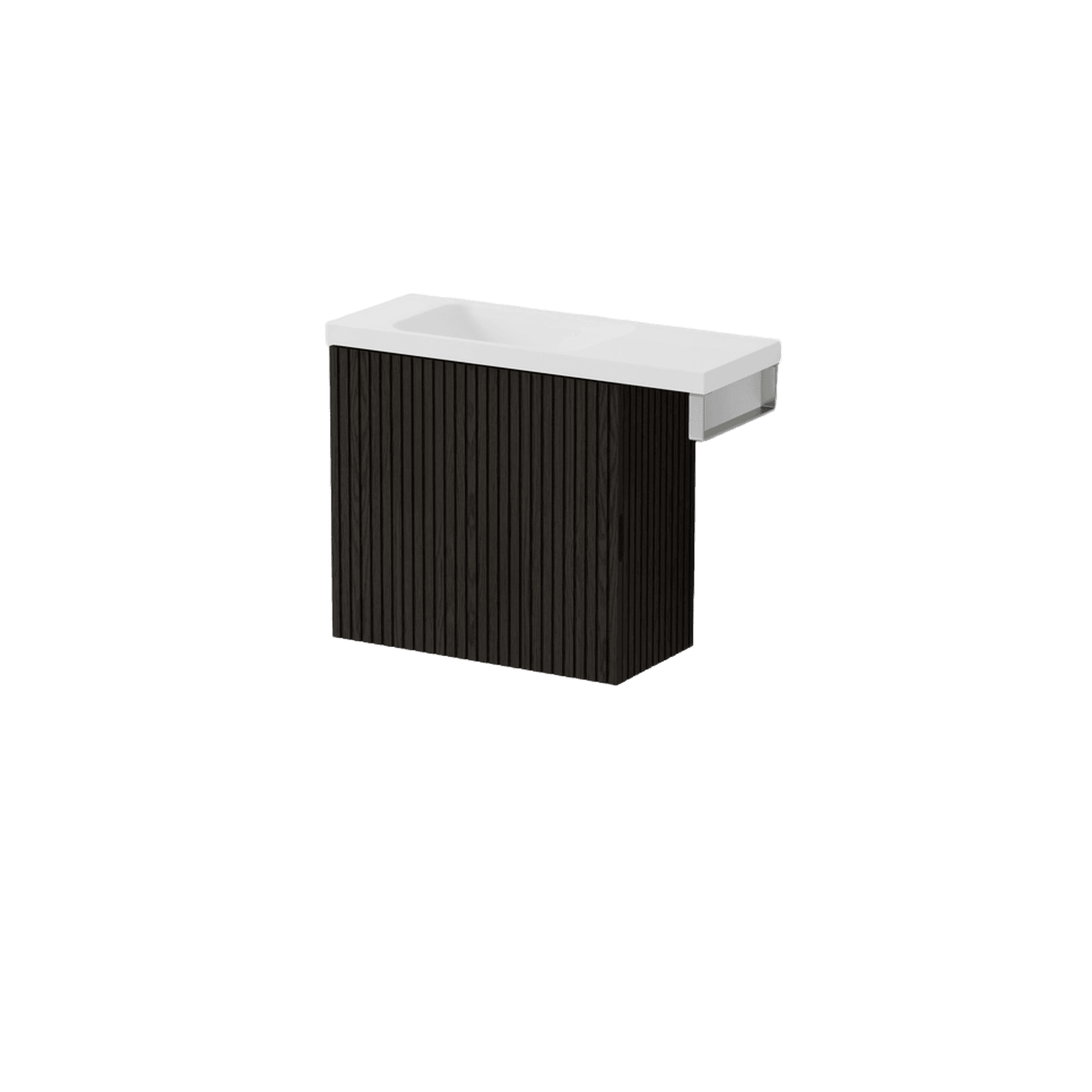 Aria 550 WC Vanity with Offset 700 Basin & Towel Rail