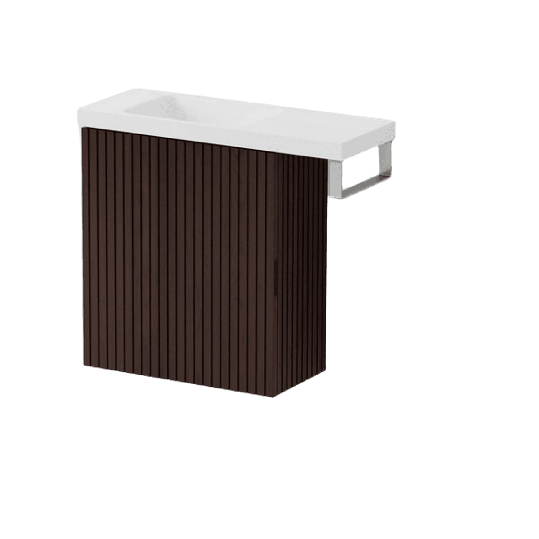 Aria 450 WC Vanity with Offset 600 Basin & Towel Rail