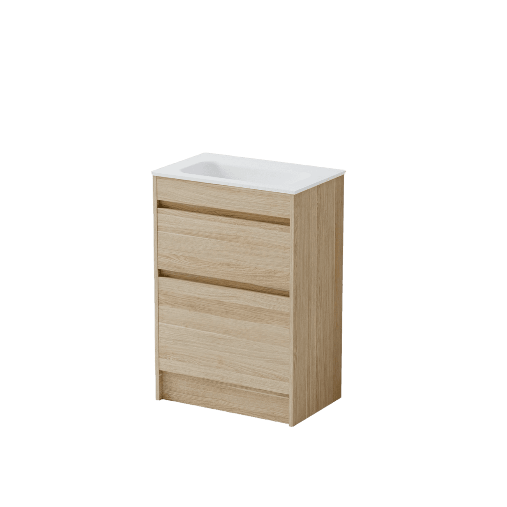 Luxe 600 Slim Floorstanding Vanity | 2 Drawer