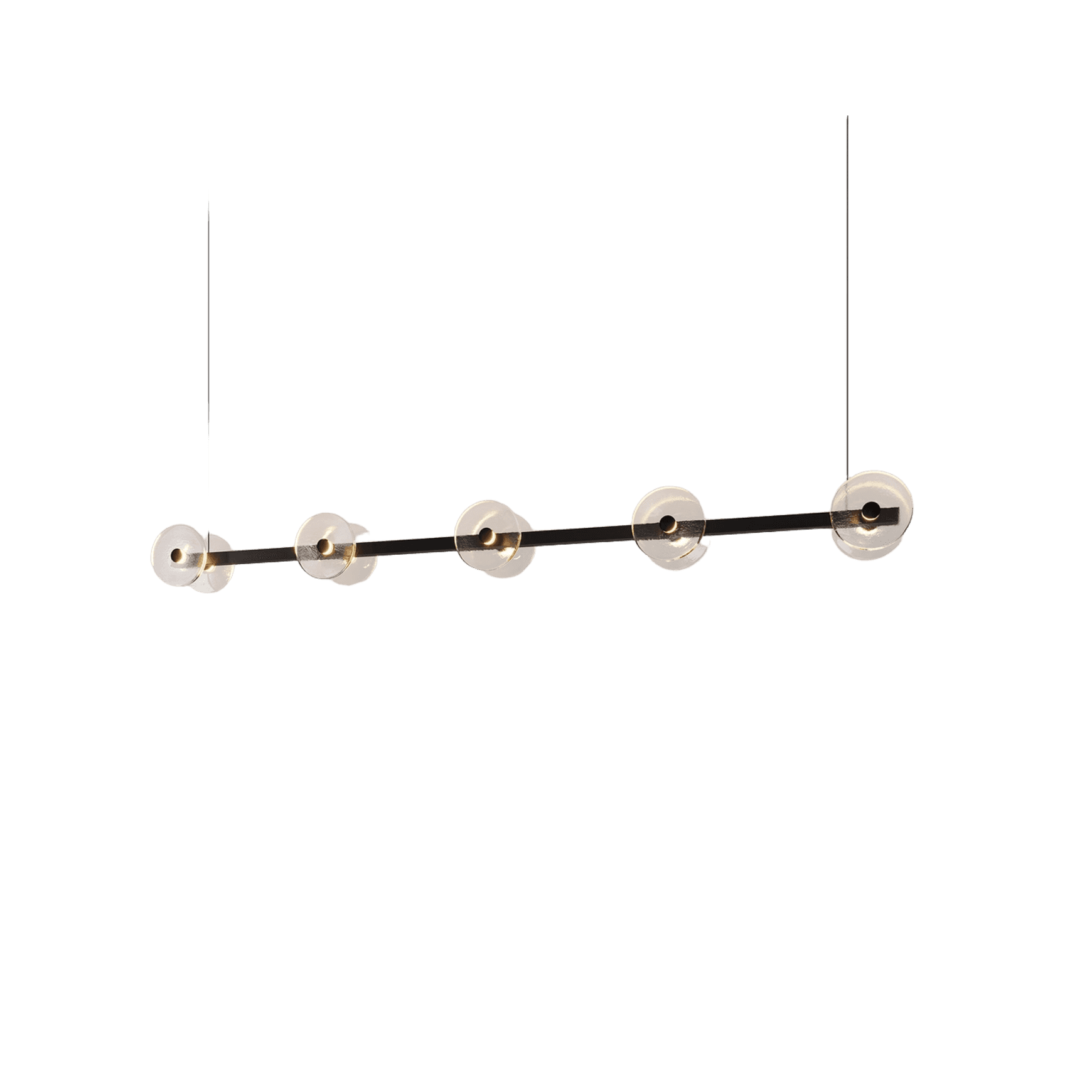 Coral Linear Bar Pendant - Clear Glass