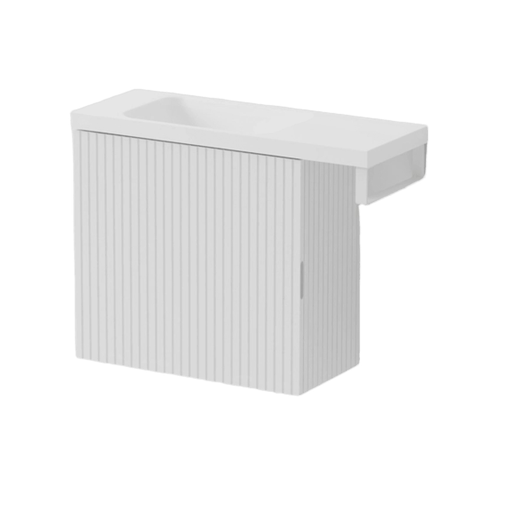 Aria 550 WC Vanity with Offset 700 Basin & Towel Rail