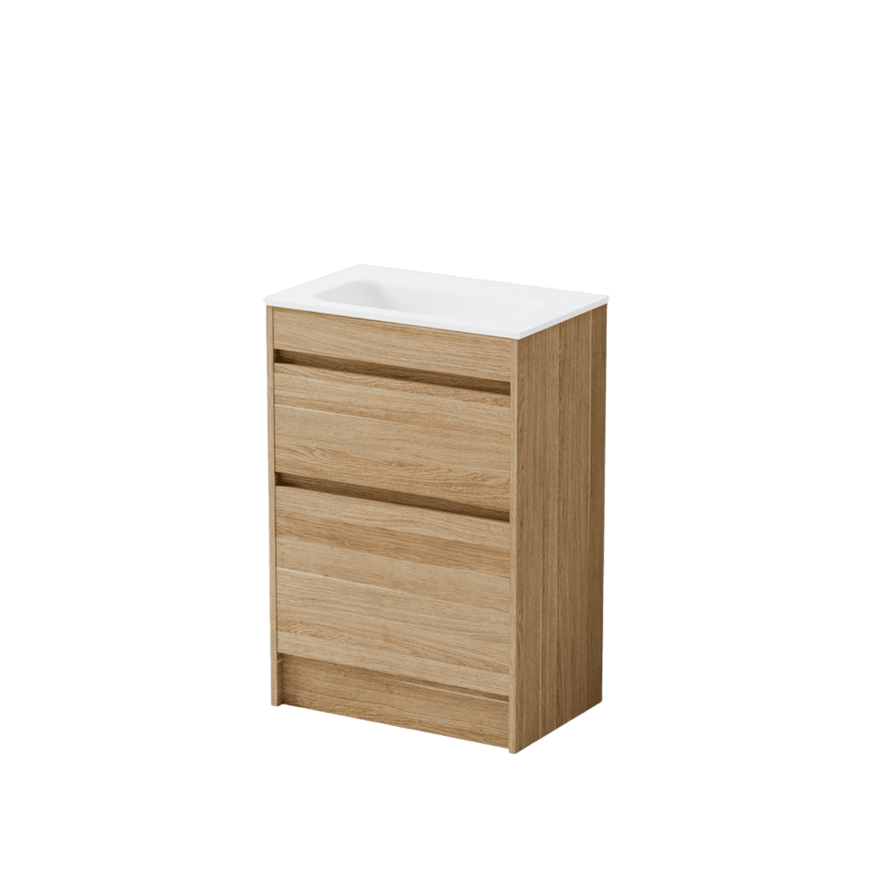 Luxe 600 Slim Floorstanding Vanity | 2 Drawer