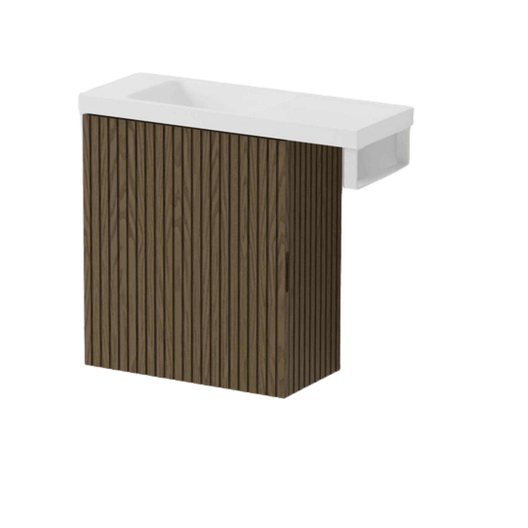 Aria 450 WC Vanity with Offset 600 Basin & Towel Rail