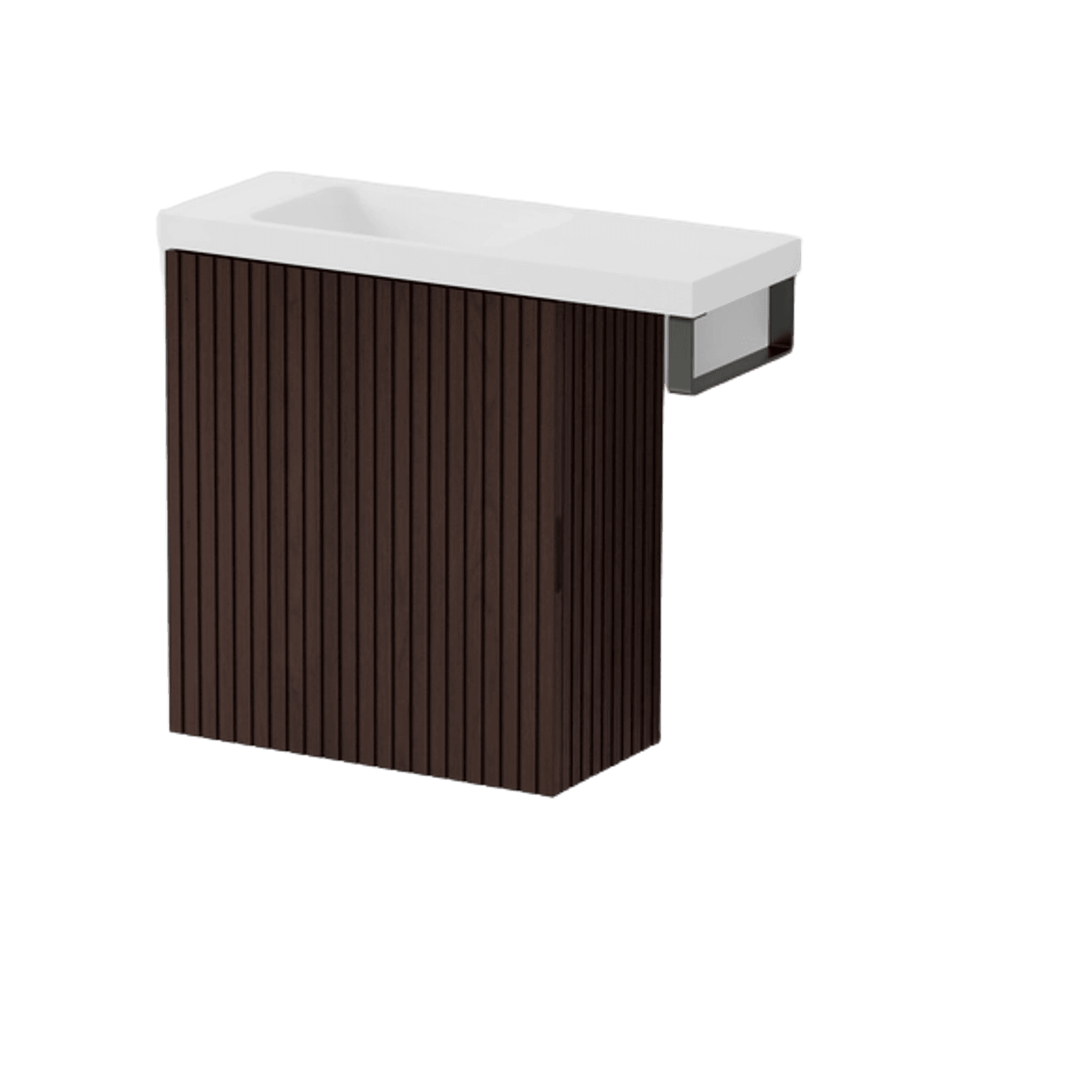Aria 450 WC Vanity with Offset 600 Basin & Towel Rail