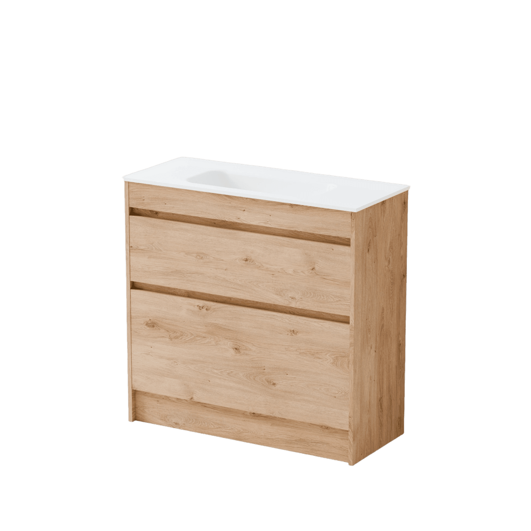 Luxe 900 Slim Floorstanding Vanity | 2 Drawer