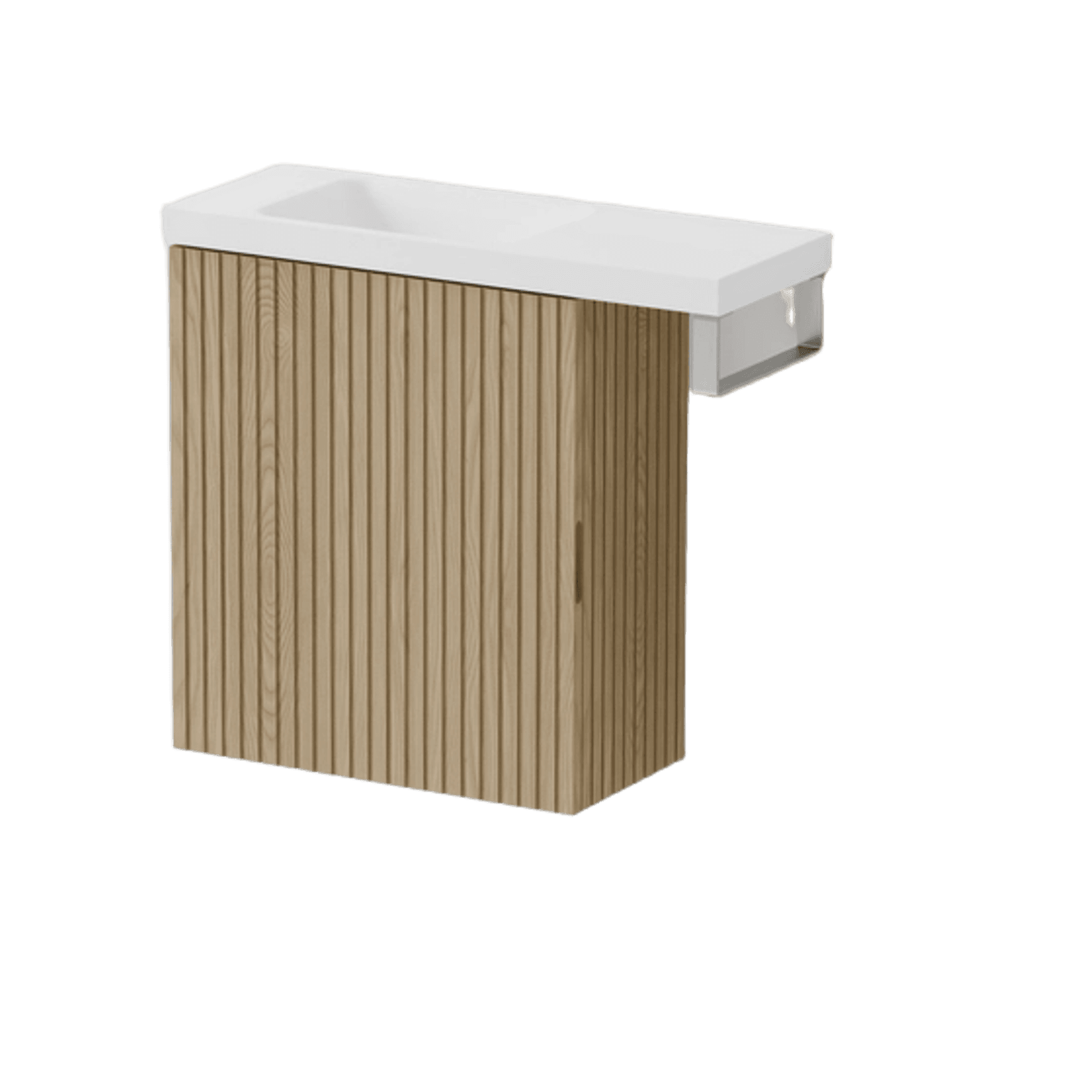 Aria 450 WC Vanity with Offset 600 Basin & Towel Rail