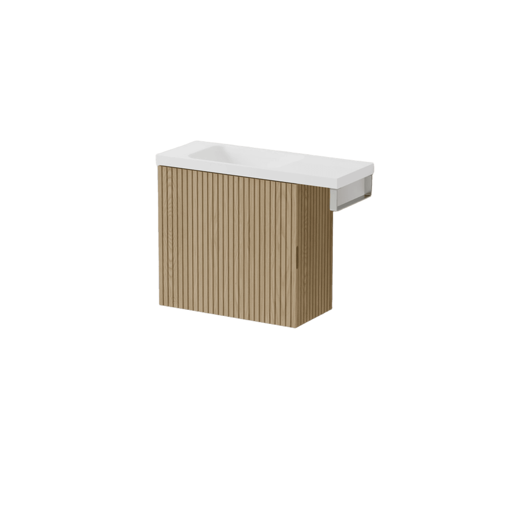 Aria 550 WC Vanity with Offset 700 Basin & Towel Rail