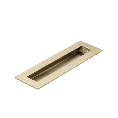 Brushed Brass FLUSH PULL Rectangle Handle  200mm