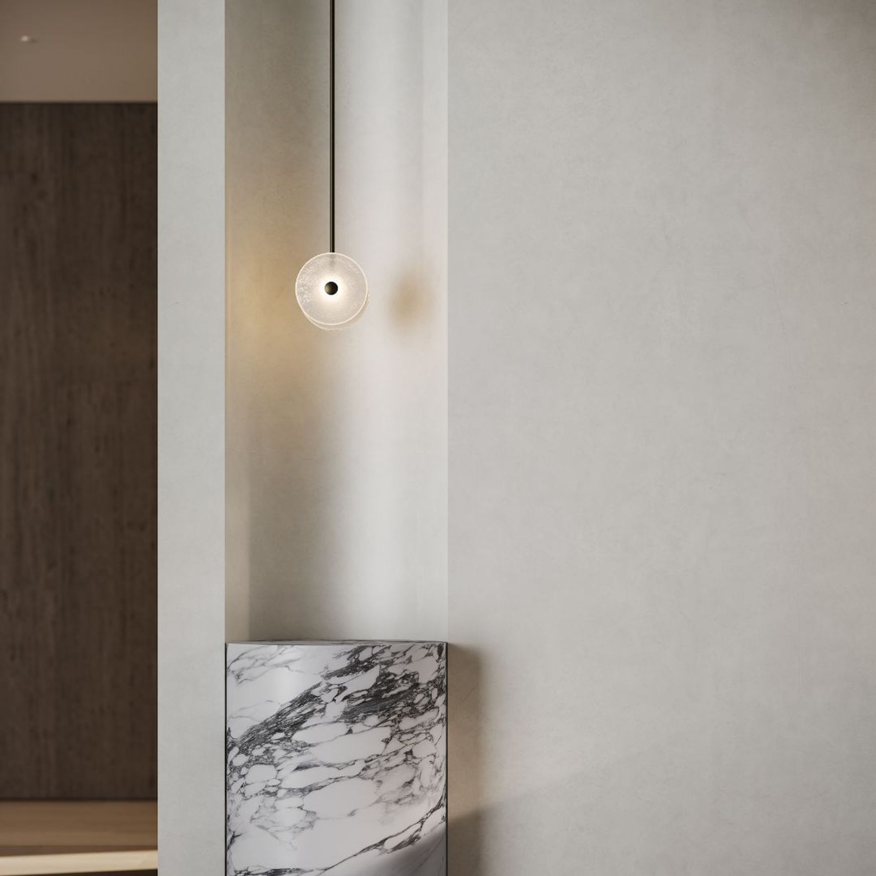 Coral Duo Rod Pendant - Frosted