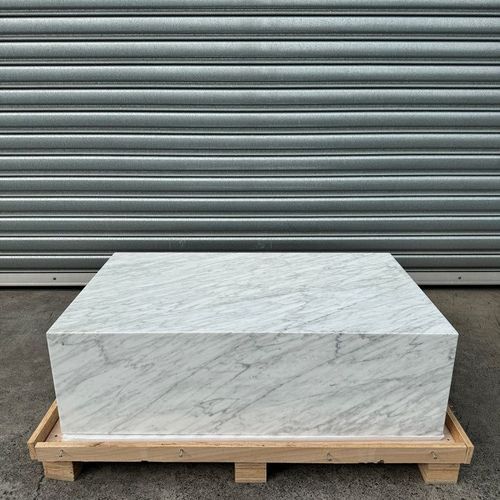 Block Coffee Table - Carrara Marble - Large | Natural Stone Co.