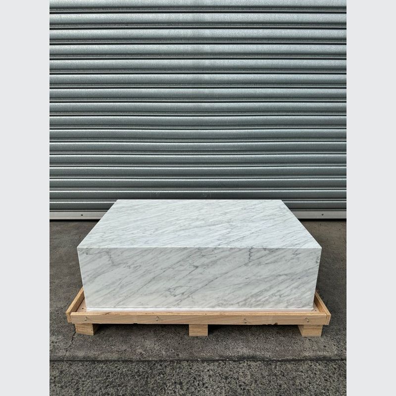 Block Coffee Table - Carrara Marble - Large | Natural Stone Co.