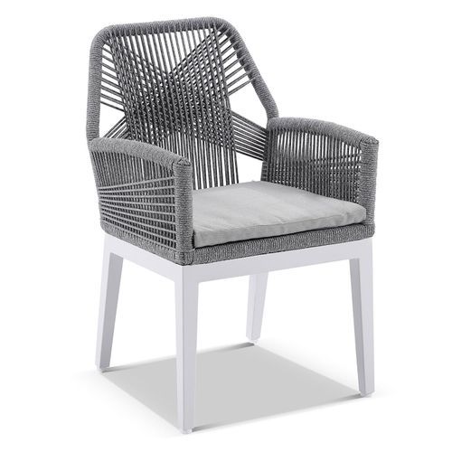 Hugo Outdoor Grey Rope Dining Chair & White Legs