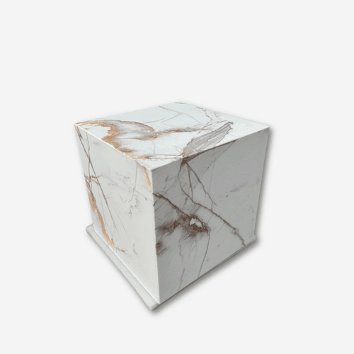 Cube Side Table - Gold Calacatta Marble | Natural Stone Co.