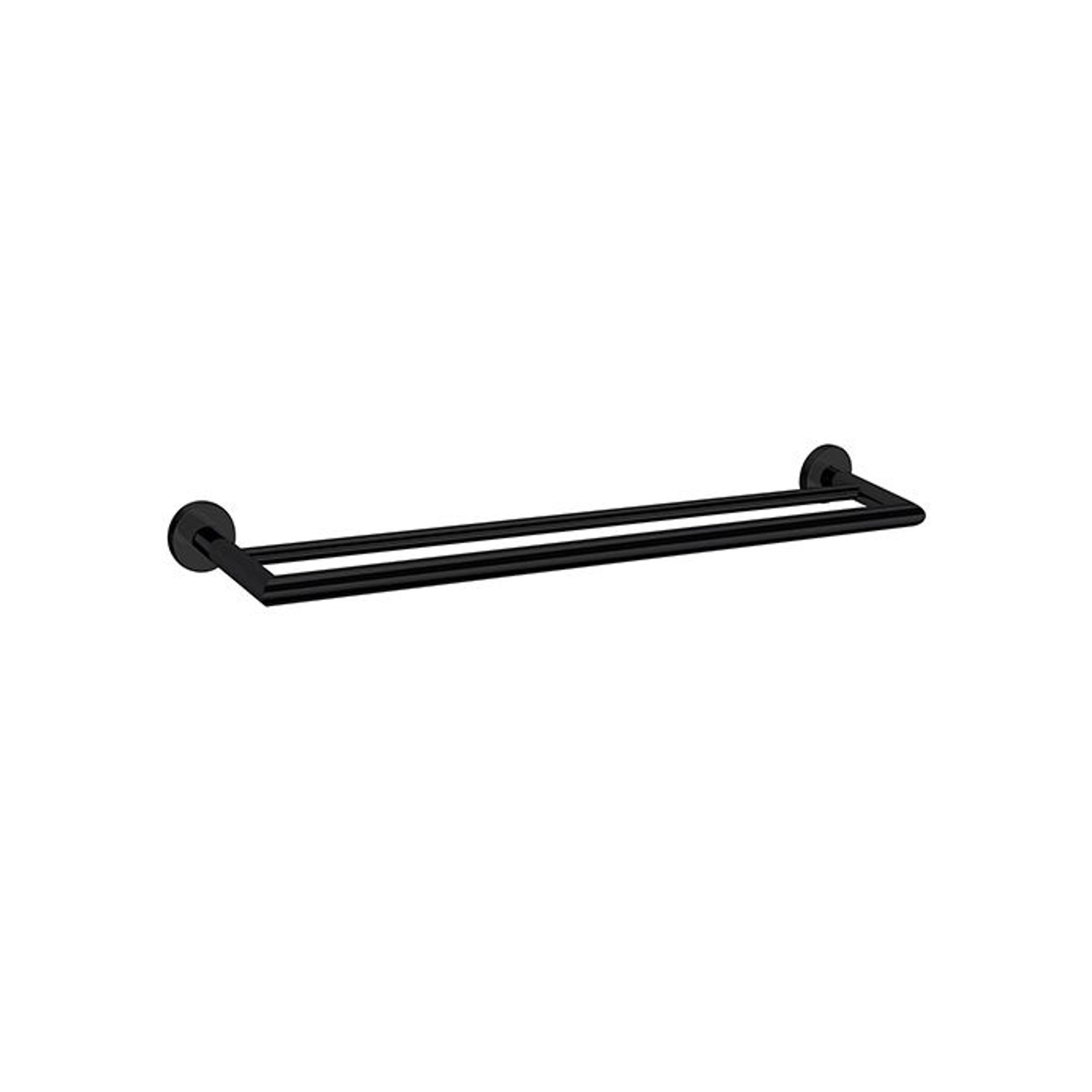 Dolce Double Towel Rail 700mm Matte Black