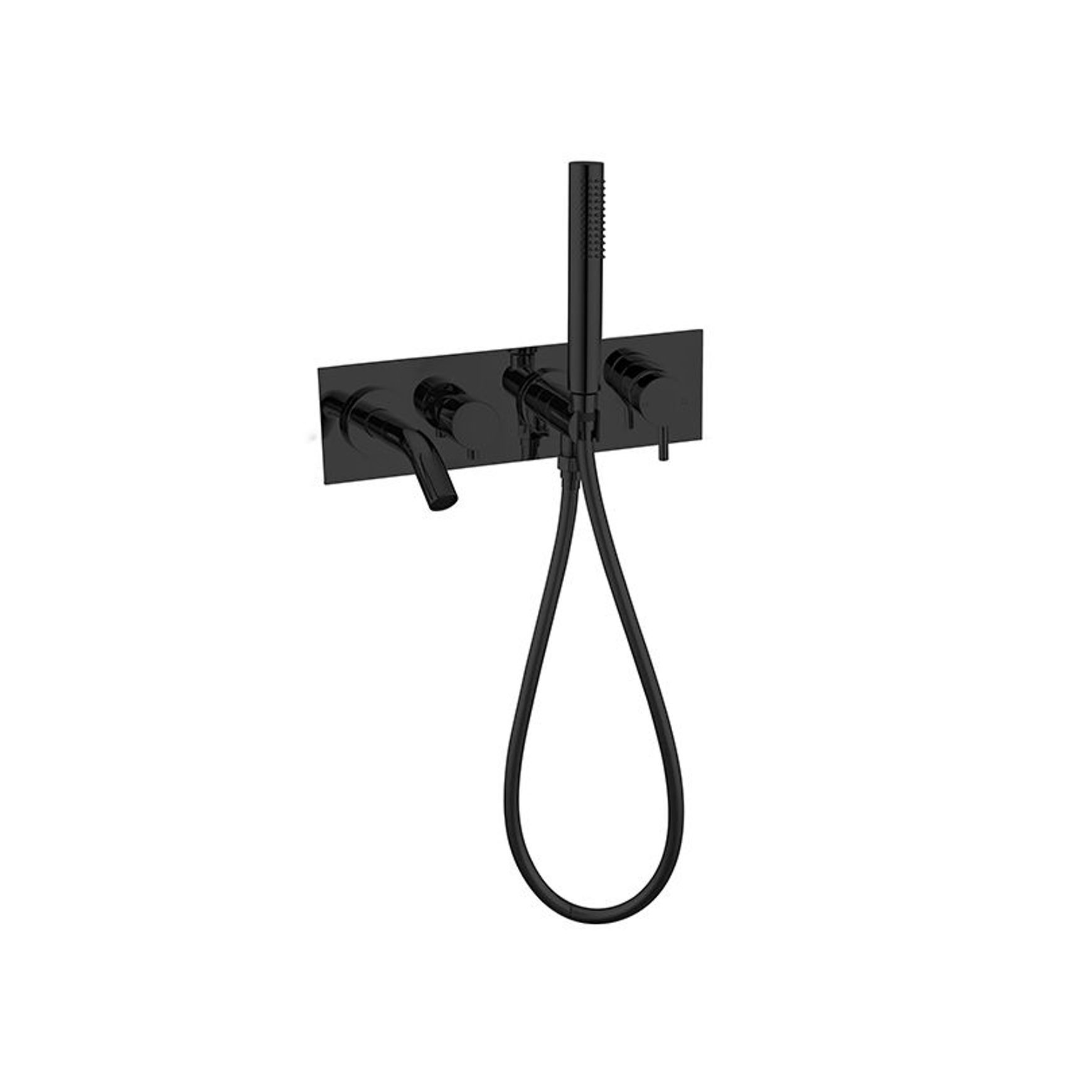 Mecca Wall Mount Bath Mixer With Hand Shower Matte Black