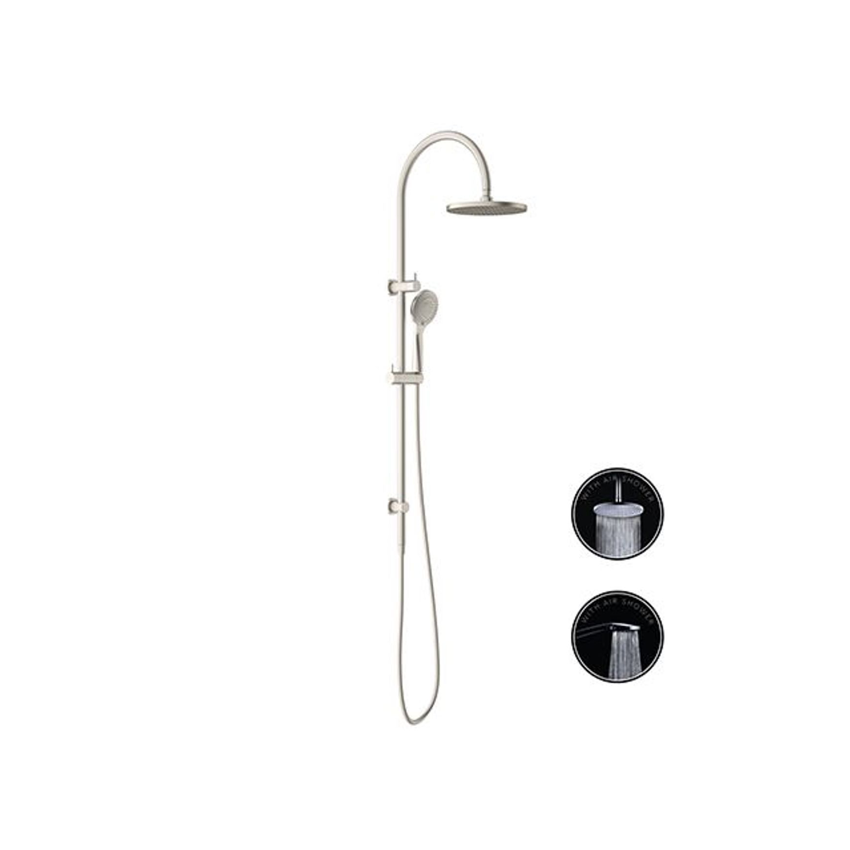 Opal Twin Shower With Air Shower Brushed Nickel