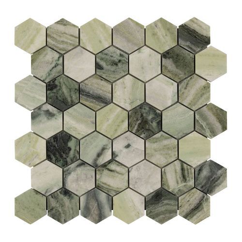 Sumatra Marble 48mm Hexagon Mosaic