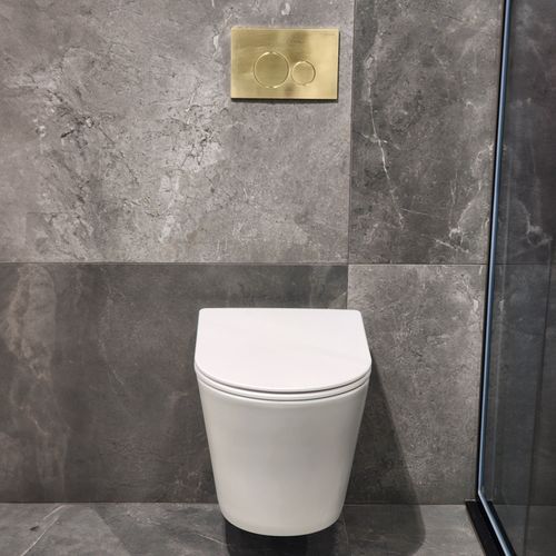 Pure Typhoon Wall Hung Toilet Suite |Brushed Brass Btn
