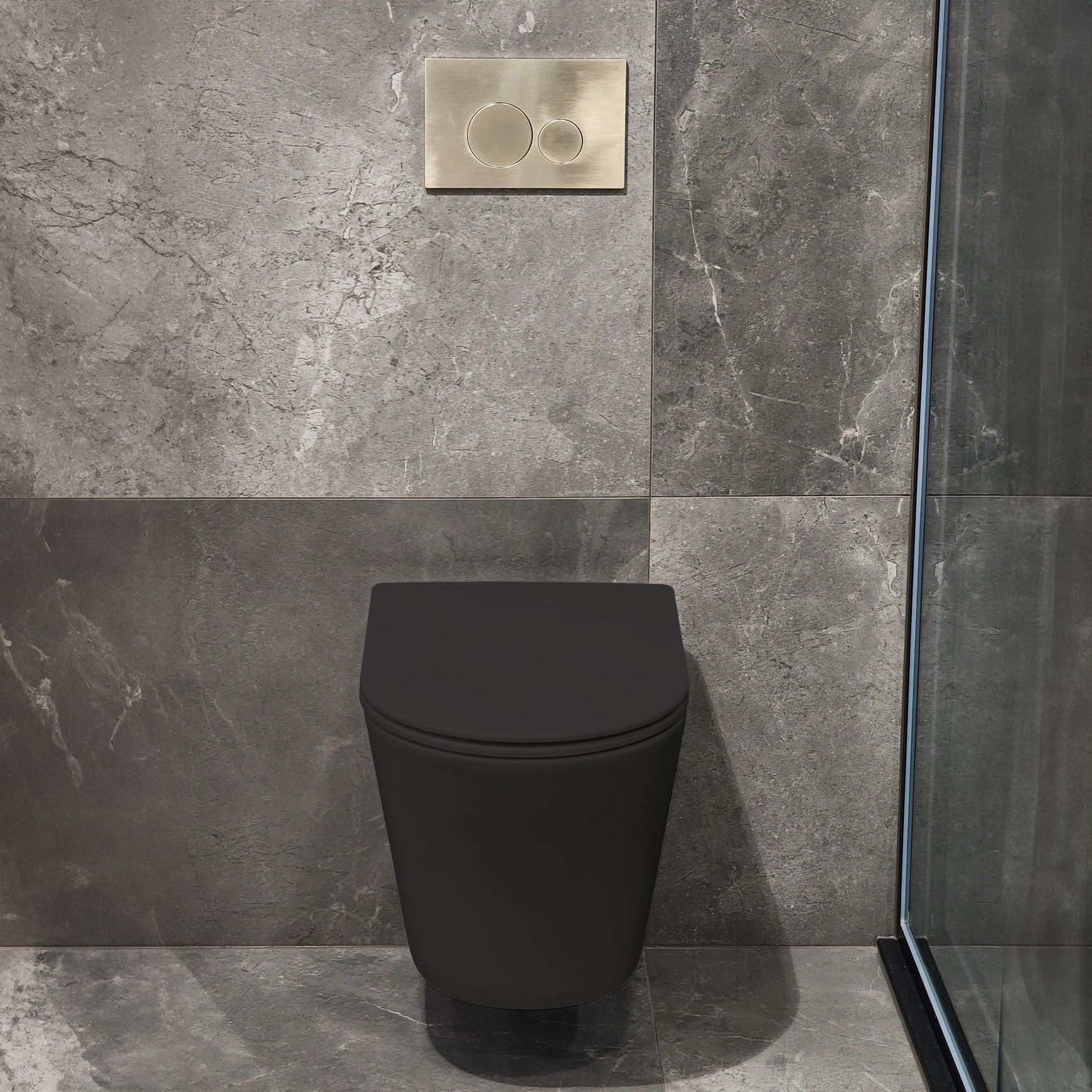 Pure Typhoon Wall Hung Toilet Suite |Brushed Nickel Btn