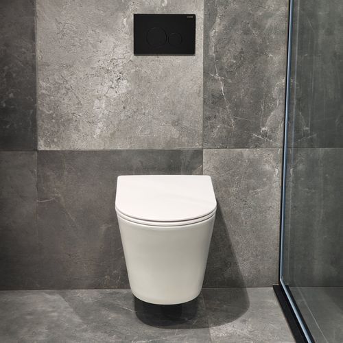 Code Pure Typhoon Wall Hung Toilet Suite X Matte Black Button