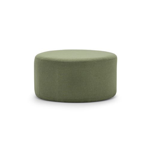 Halle Medium Round Ottoman | Moss Green