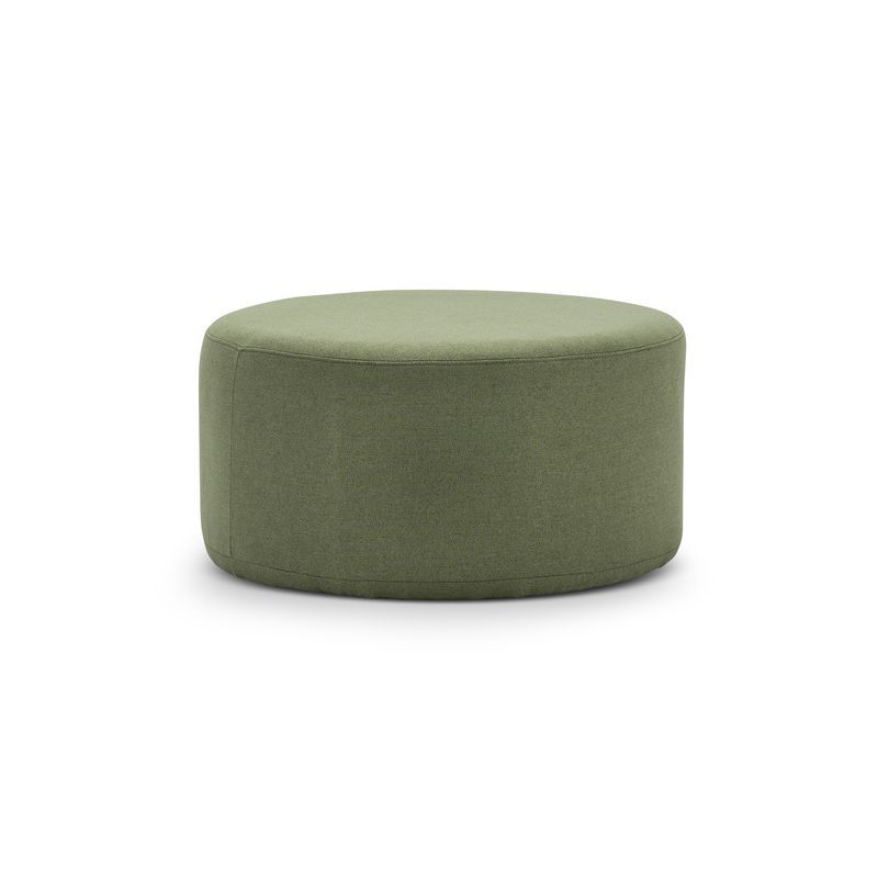 Halle Medium Round Ottoman | Moss Green