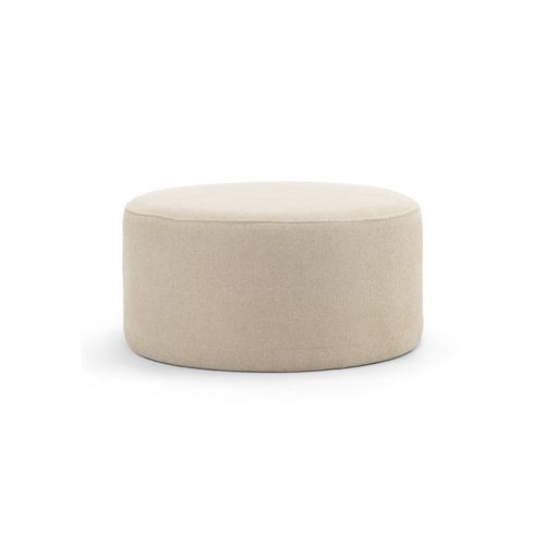 Halle Medium Round Ottoman Pouf | Sand Beige