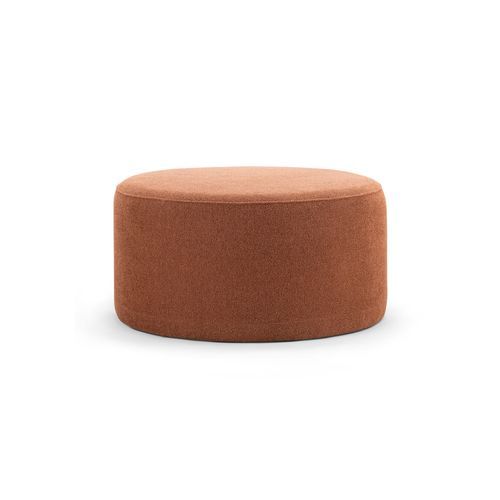 Halle Medium Round Ottoman Pouf | Rust Orange