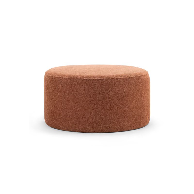 Halle Medium Round Ottoman Pouf | Rust Orange