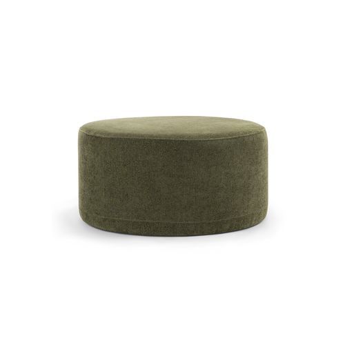 Halle Medium Round Ottoman Pouf | Wattle Green