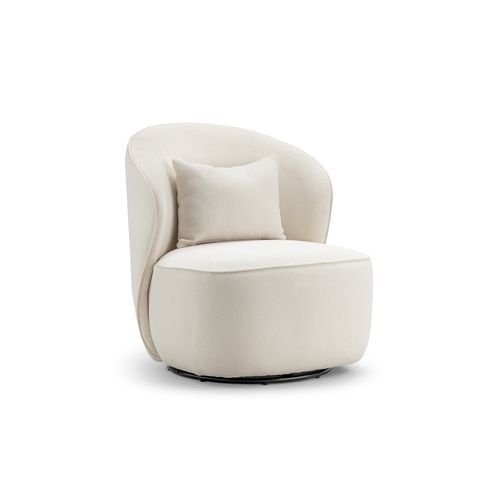 Zuri Swivel Lounge Chair | Bouclé Cream