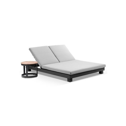 Santorini Double Sun Lounge Set | Grey Cushions