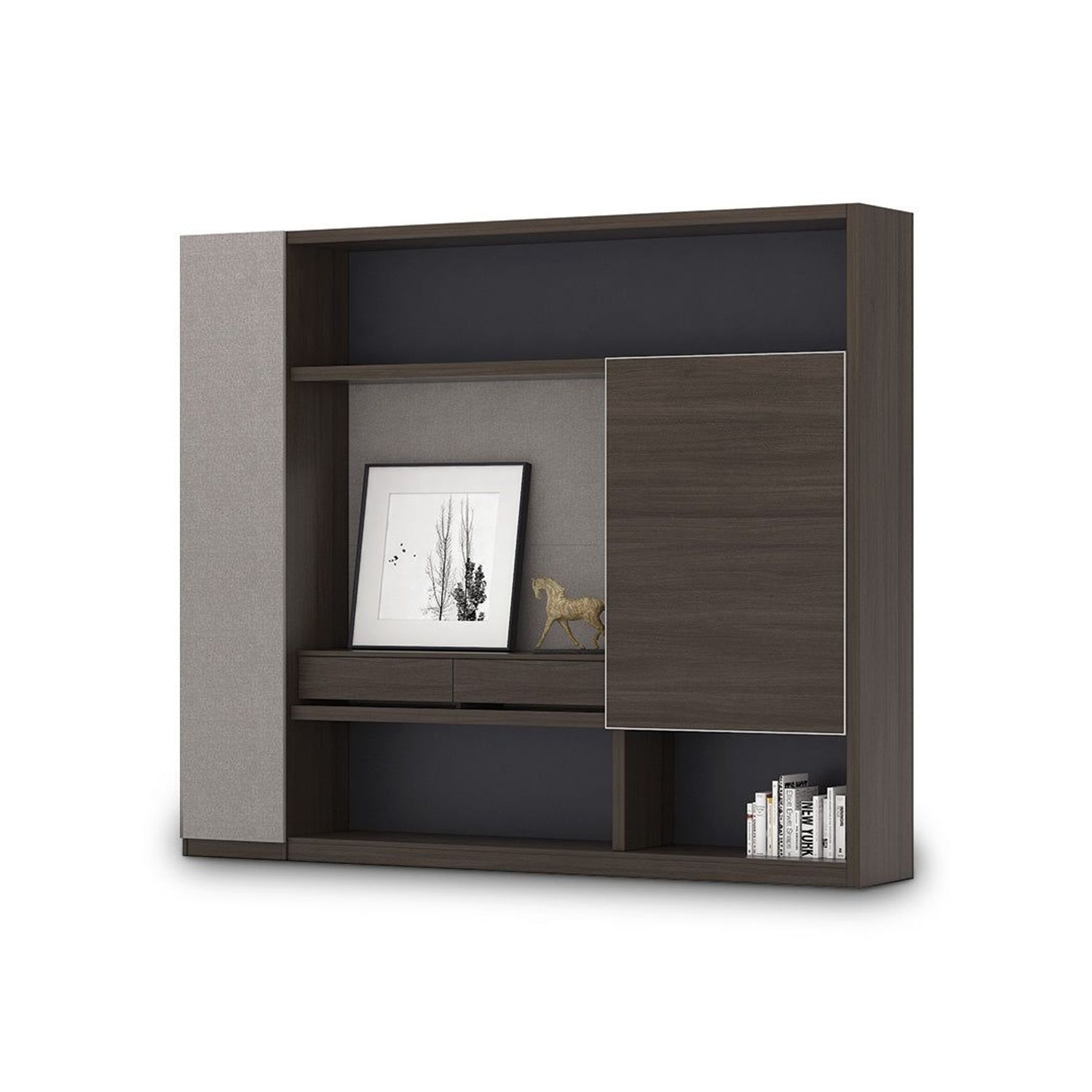 Carter Display Cabinet 2.4M - Coffee & Grey