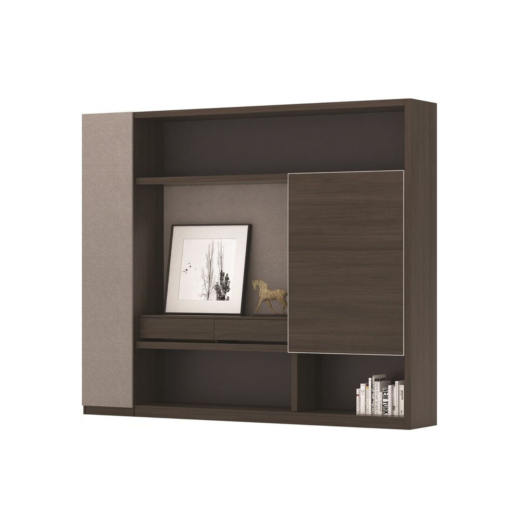 Carter Display Cabinet 2.4M - Coffee & Grey