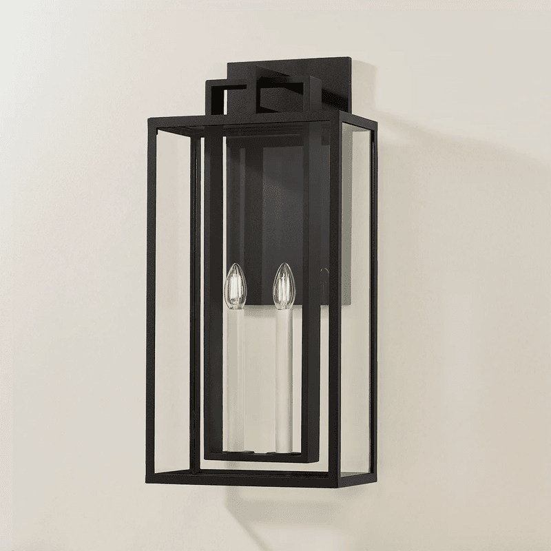 Robertson 2 Light Outdoor Wall Lantern - Large in Textured Black
