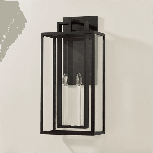 Robertson 2 Light Outdoor Wall Lantern - Large in Textured Black