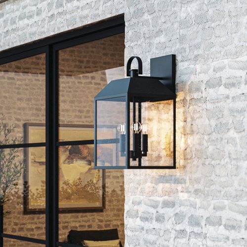Brook 3 Light Outdoor Wall Lantern - Medium In Black