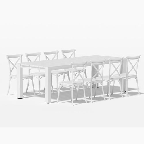 Ficus Table With Avis Chairs 9-Piece Outdoor Dining Set